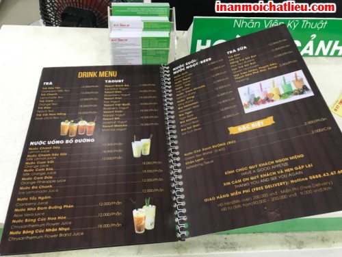 In menu trên mọi chất liệu - các loại giấy in menu